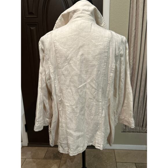 JM Collection WOMAN 100% Linen Zip Jacket - Picture 3 of 8